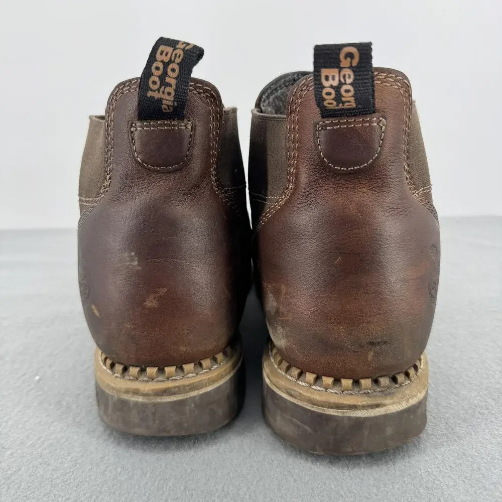 Georgia Boot AMP LT Chelsea Work Boots Mens 9.5W Steel Toe Waterproof GB00353
